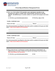 Ownership and Business Management Form - Pennsylvania, Page 9