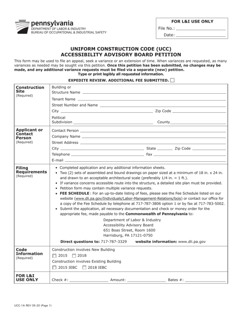 Form UCC-1A  Printable Pdf