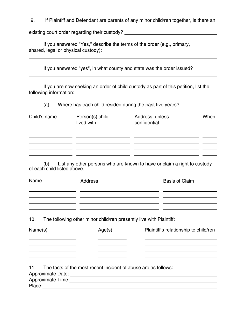 Petition for Protection From Abuse - Pennsylvania, Page 3