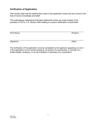 Application for Motor Common Carrier of Persons in Limousine Service - Pennsylvania, Page 6