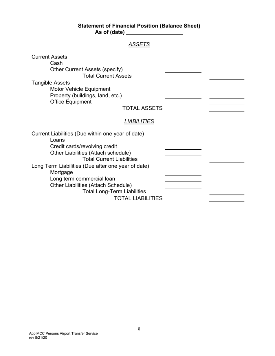 Application for Motor Common Carrier of Persons in Airport Transfer Service - Pennsylvania, Page 10