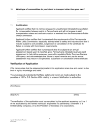 Application for Motor Common Carrier of Property - Pennsylvania, Page 5