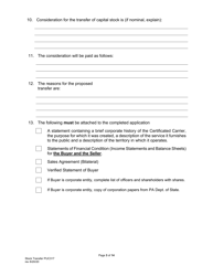 Form PUC317 Application for Approval of Transfer of Capital Stock Transportation Common Carrier - Pennsylvania, Page 4
