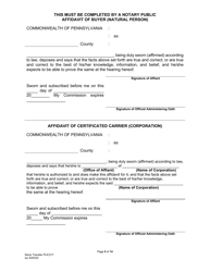 Form PUC317 Application for Approval of Transfer of Capital Stock Transportation Common Carrier - Pennsylvania, Page 6