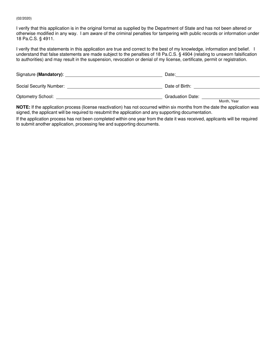 Pennsylvania Reactivation Application - Fill Out, Sign Online and ...