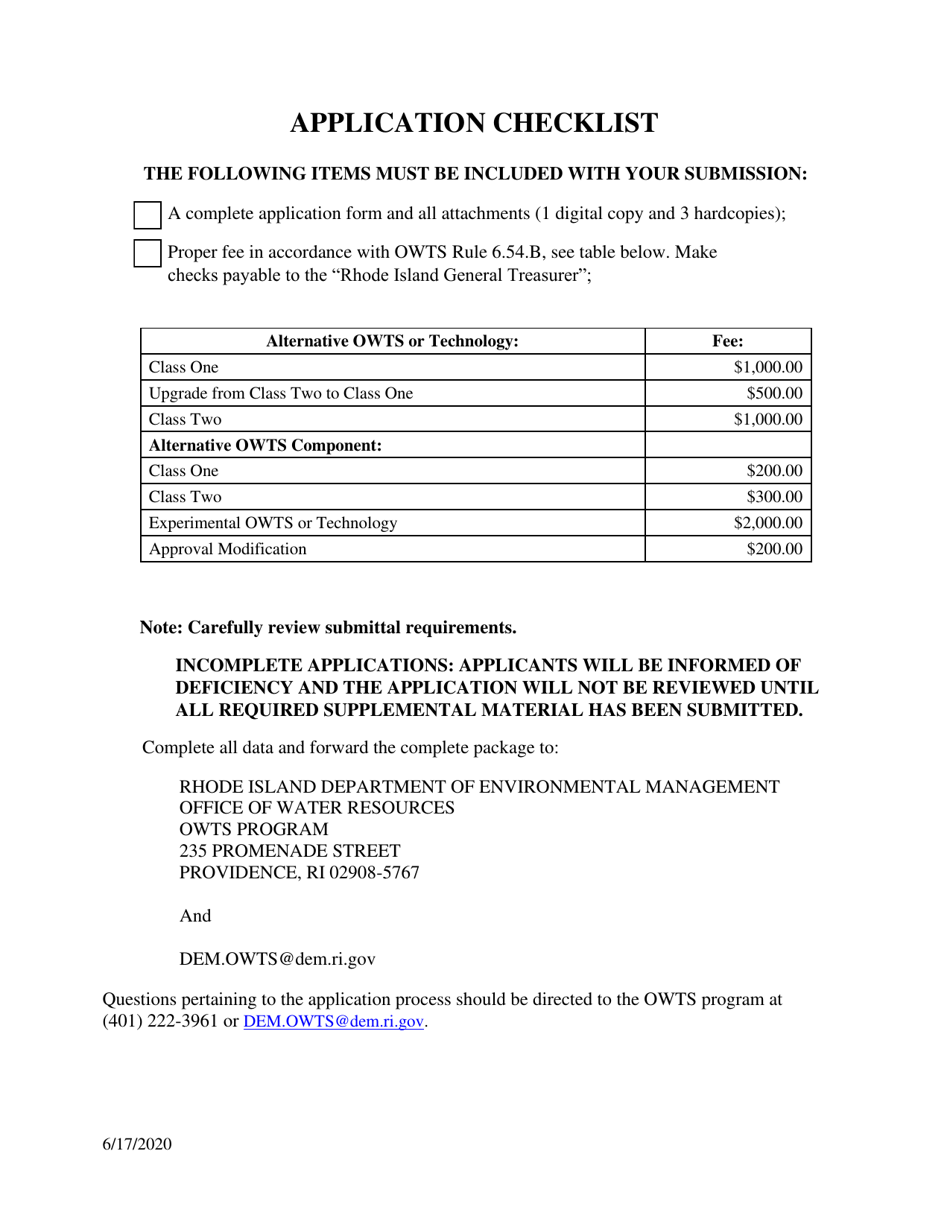 Application Form for Alternative / Experimental Technology - Rhode Island, Page 2