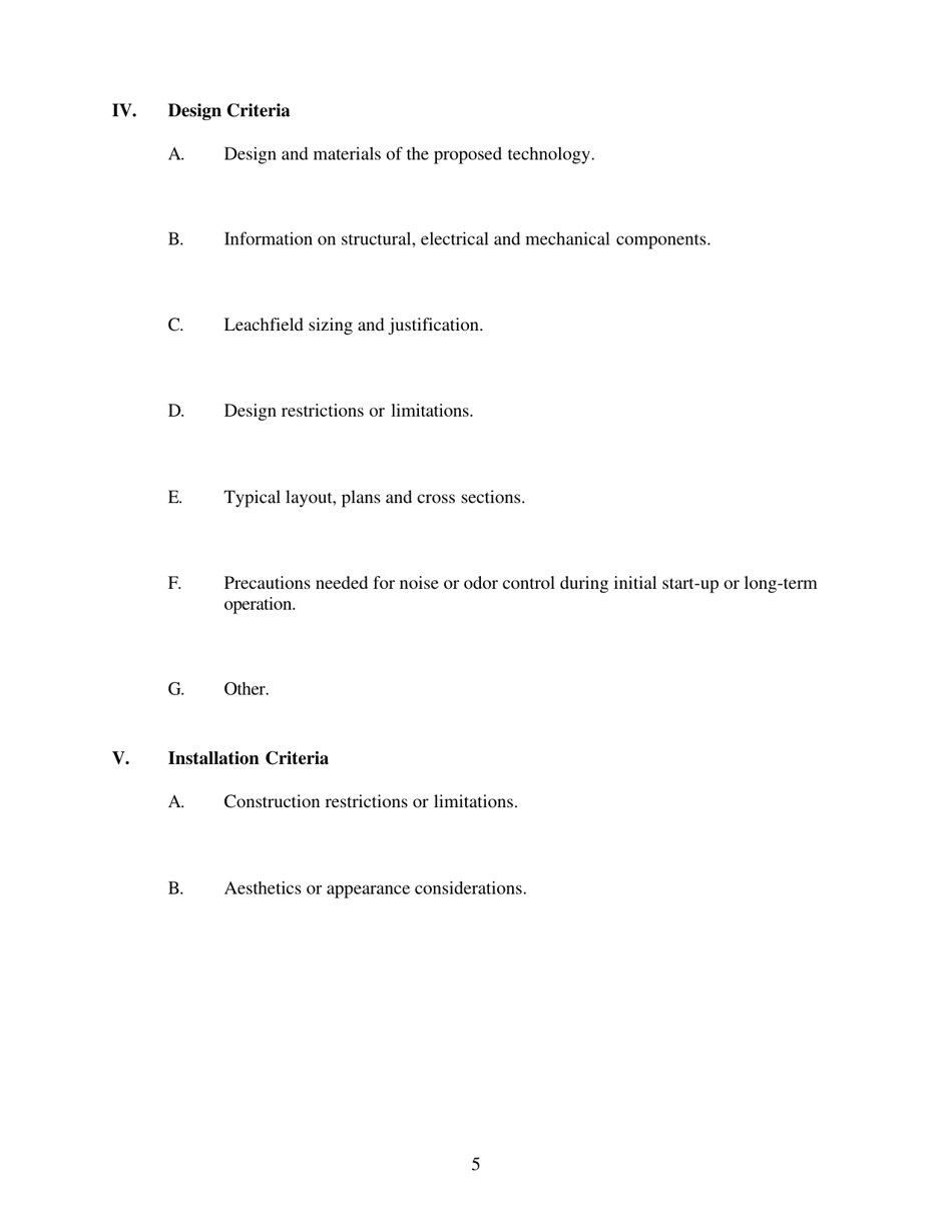 Application Form for Alternative / Experimental Technology - Rhode Island, Page 5