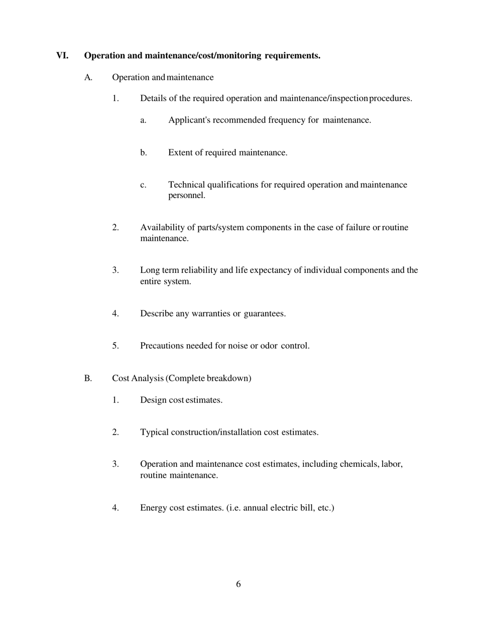 Application Form for Alternative / Experimental Technology - Rhode Island, Page 6