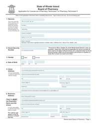 Application for Licensure as a Pharmacy Technician - Rhode Island, Page 3