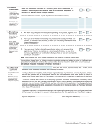 Application for Licensure as a Pharmacy Technician - Rhode Island, Page 5