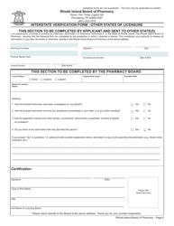 Application for Licensure as a Pharmacy Technician - Rhode Island, Page 6