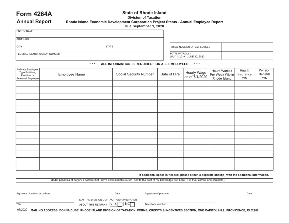 Form 4264A Download Fillable PDF or Fill Online Rhode Island Economic