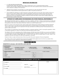 Form TR-1 Application for Registration and Title Certificate - Rhode Island, Page 2