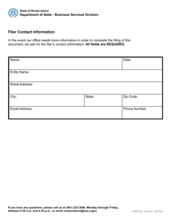 Form 623 Application for Renewal of Registration of Corporate Name - Foreign Business Corporation - Rhode Island, Page 3