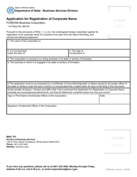 Form 622 Application for Registration of Corporate Name - Foreign Business Corporation - Rhode Island, Page 2