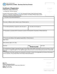 Form 350 Certificate of Registration - Foreign Limited Partnership - Rhode Island, Page 3