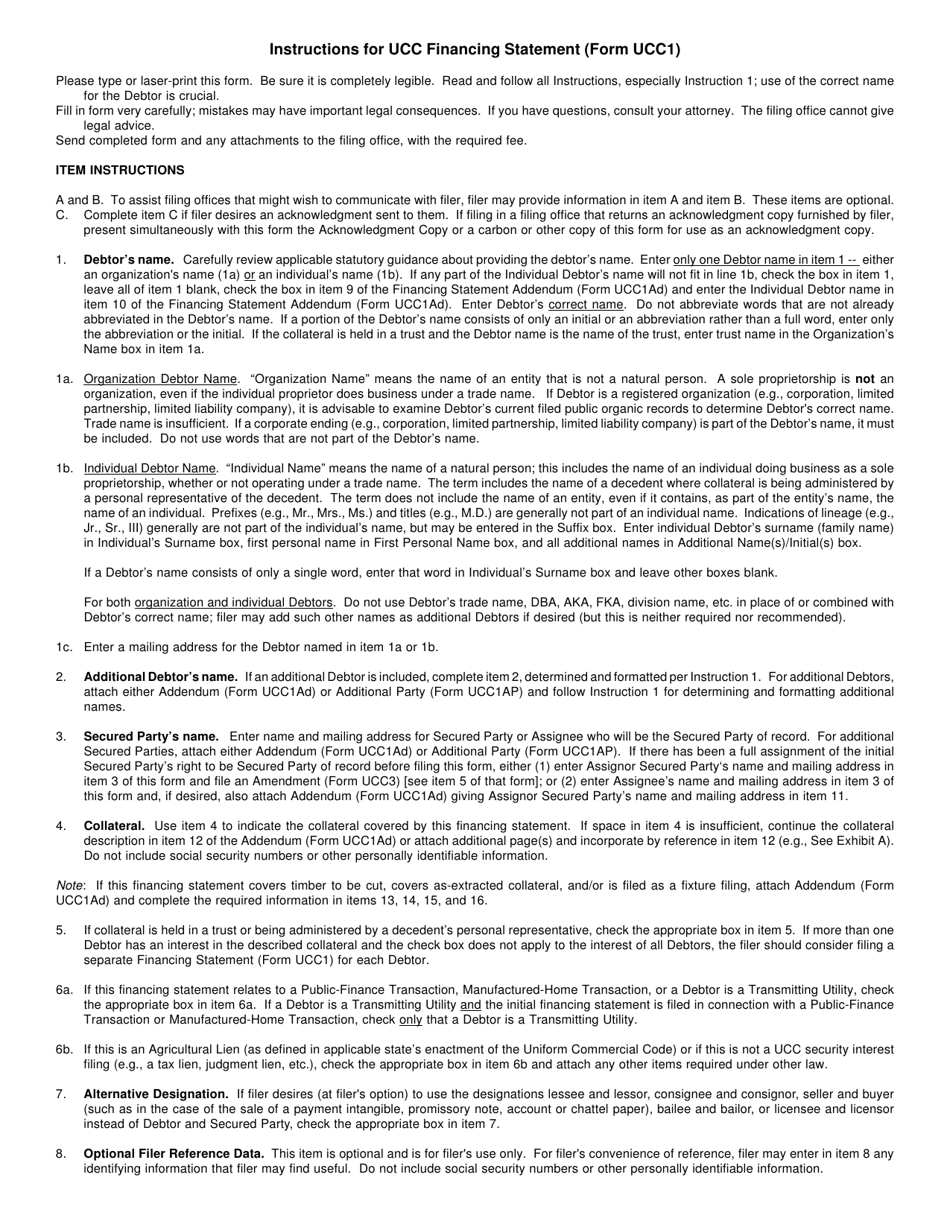 Form UCC1 Ucc Financing Statement - Rhode Island, Page 3