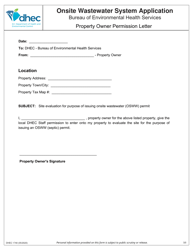DHEC Form 1740 &quot;Onsite Wastewater System Application&quot; - South Carolina, Page 10