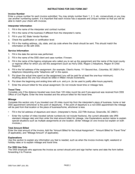 DSS Form 2667 Spanish-English Interpreting Invoice - South Carolina, Page 2
