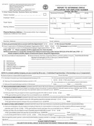 Form LB-0441 Report to Determine Status Application for Employer Number - Tennessee