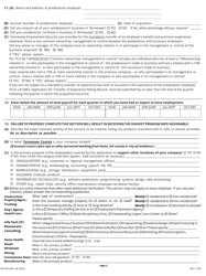 Form LB-0441 Report to Determine Status Application for Employer Number - Tennessee, Page 2