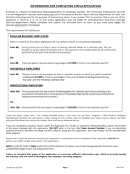 Form LB-0441 Report to Determine Status Application for Employer Number - Tennessee, Page 3