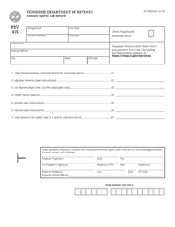 Document preview: Form PRV435 (RV-R0003201) Fantasy Sports Tax Return - Tennessee