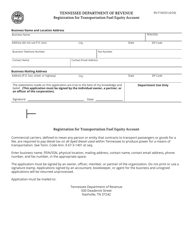 Document preview: Form RV-F16033 Registration for Transportation Fuel Equity Account - Tennessee