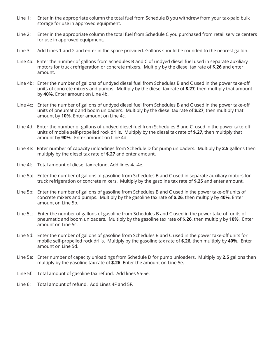 Form PET354 (RV-R0008401) Specialized Equipment Claim for Refund - Tennessee, Page 5