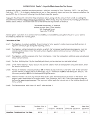 Form PET355 (RVR-00113) Dealer&#039;s Liquefied Petroleum Gas Tax Return - Tennessee, Page 2