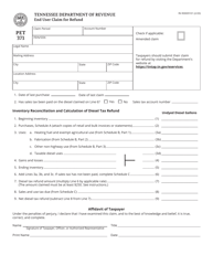 Document preview: Form PET371 (RV-R0009101) End User Claim for Refund - Tennessee