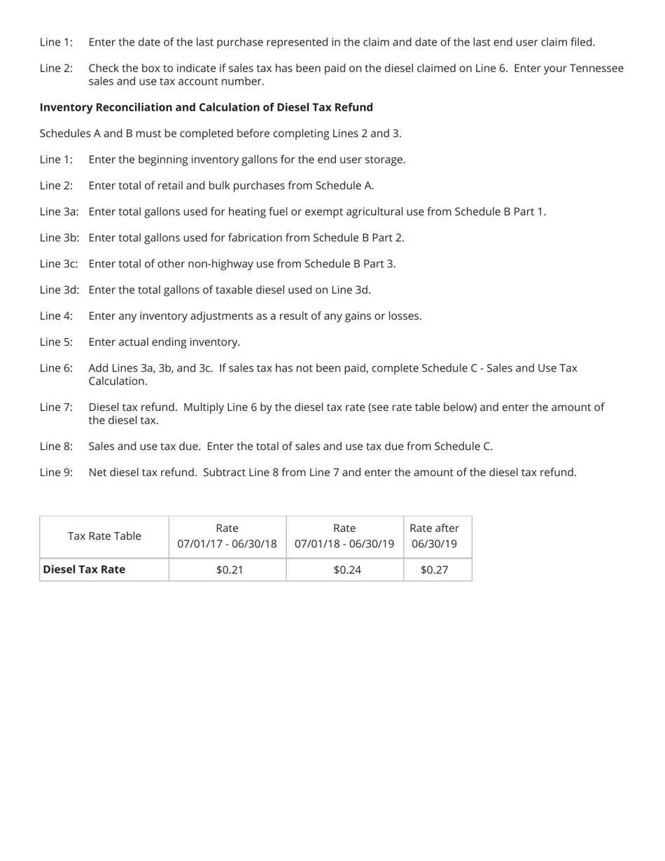 Form PET371 (RV-R0009101) End User Claim for Refund - Tennessee, Page 6
