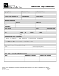 Form CS-1227 Tennessee Key Assessment - Tennessee