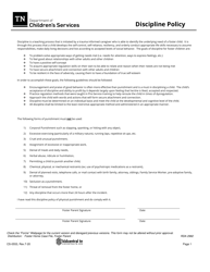 Form CS-0553 &quot;Discipline Policy&quot; - Tennessee