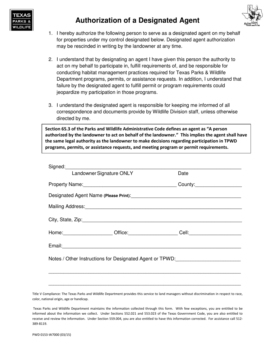 Form PWD-153 Landowner Request for Technical Guidance - Texas, Page 2