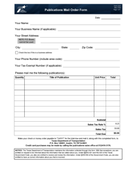 Document preview: Form 2225 Publications Mail Order Form - Texas