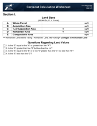 Document preview: Form ROW-R-CARV Carveout Calculation Worksheet - Texas