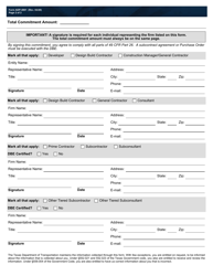 Form ADP-4901 Disadvantaged Business Enterprise (Dbe) Program Commitment Agreement Form for Alternative Delivery Projects - Texas, Page 2