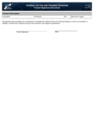 Document preview: Form 2784 Federal on-The-Job Training Program Trainee Signature Document - Texas