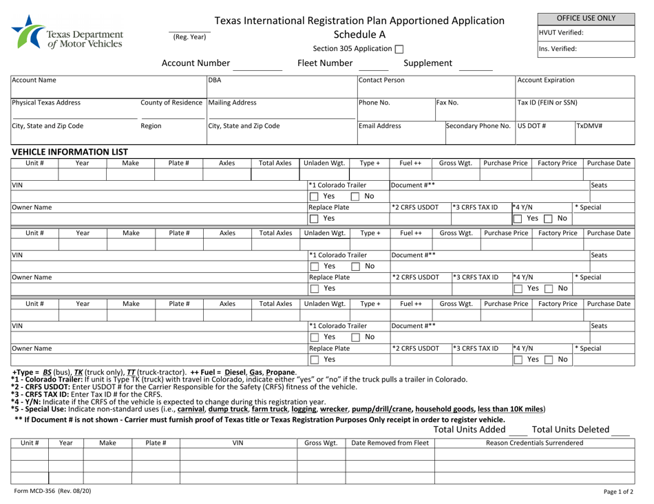 form mcd 356