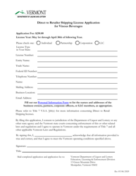 Direct to Retailer Shipping License Application for Vinous Beverages - Vermont, Page 3