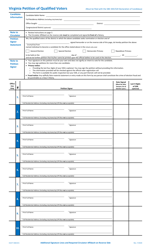 Form ELECT-506/521 &quot;Virginia Petition of Qualified Voters&quot; - Virginia