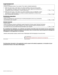 Form BB-692-007 Bail Bond Recovery Agent License Renewal Application - Washington, Page 2