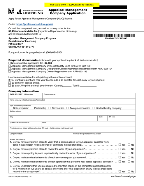 Form APR-622-188  Printable Pdf