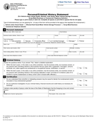 Document preview: Form BLS-700-324 Personal/Criminal History Statement - Washington
