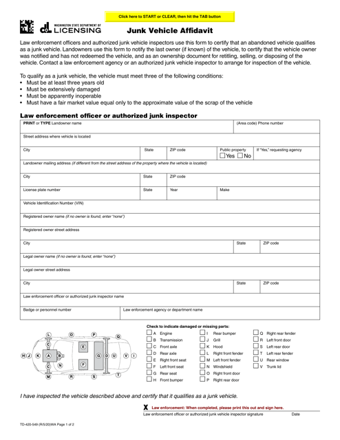 Form TD-420-549  Printable Pdf