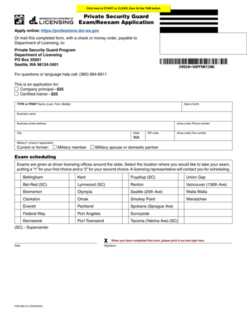 Form PSG-690-013  Printable Pdf