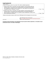 Form PA-611-002 Theatrical Wrestling School License Application - Washington, Page 2