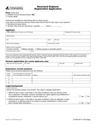 Form ENLS-651-014 Structural Engineer Registration Application - Washington, Page 2