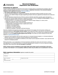 Form ENLS-651-014 Structural Engineer Registration Application - Washington, Page 4